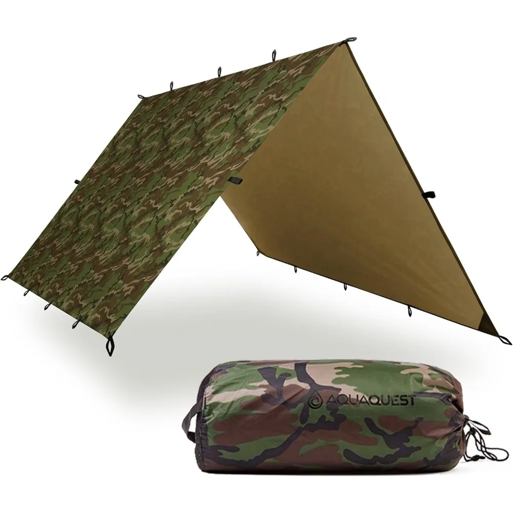 

Defender Camping Tarp - Heavy Duty Tent Shelter or Rain Fly - Waterproof Camping Essentials for Hiking, Bushcraft & Hammock