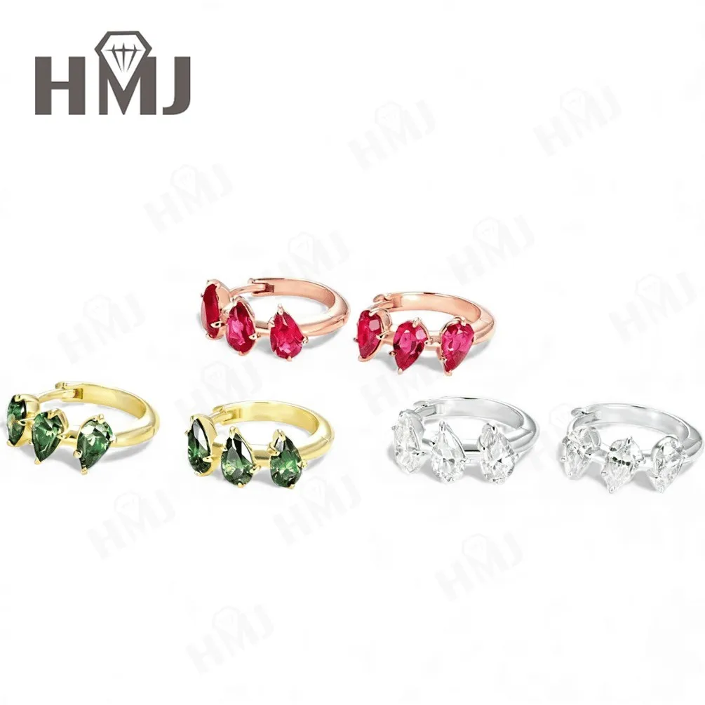 

Moissanite Pear Cut Earrings D White Green Red S925/10K/14K/18K White/Yellow Gold Brilliant Sparkle Fashion Jewelry Women Gift