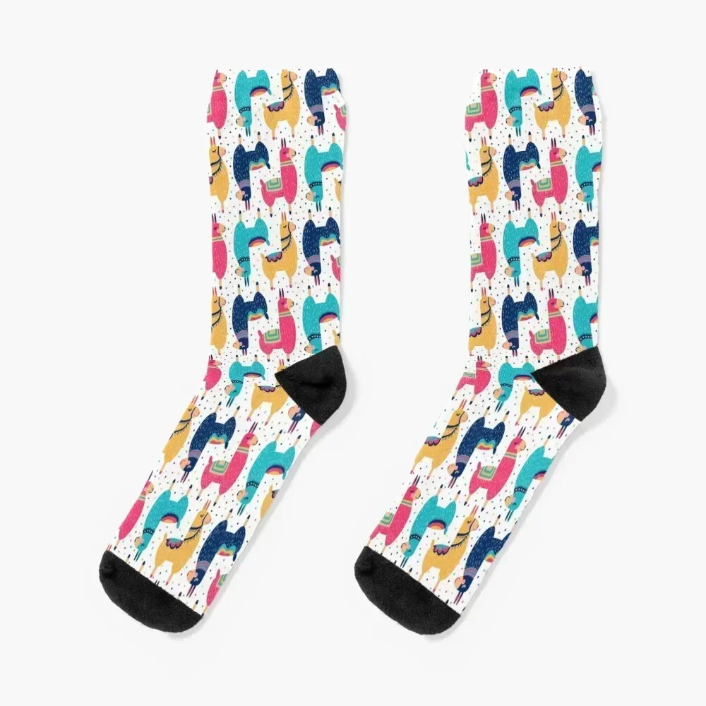 

Llama Colorful animal animals funny pattern Socks sheer retro loose sports and leisure Designer Man Socks Women's