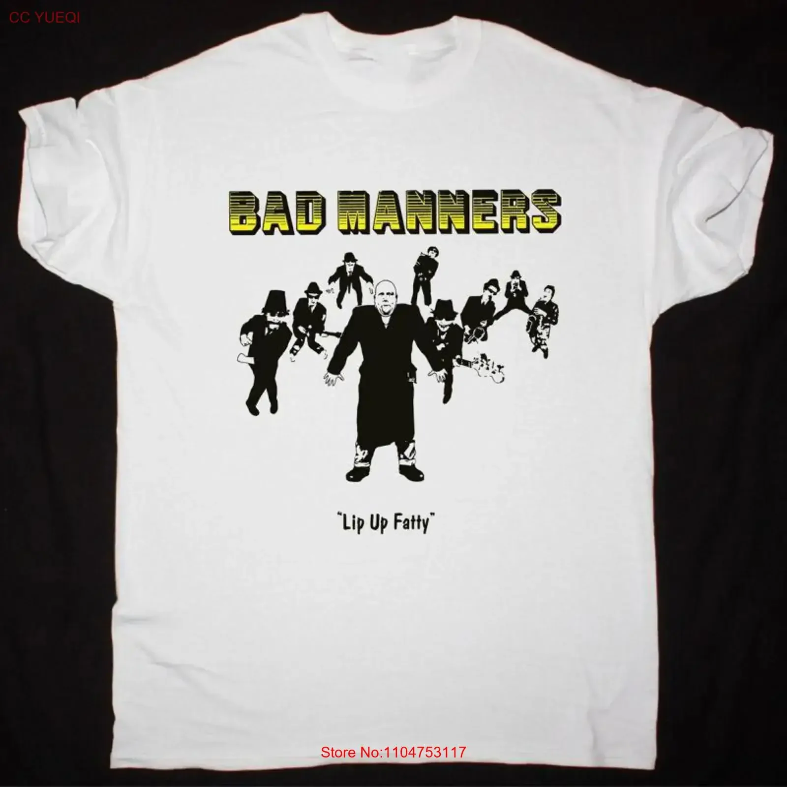 Vtg LIP UP FATTY By BAD MANNERS Band Cotton White All Size T Shirt MM1308 vintage Washed designer clothes Comfortable Stretched