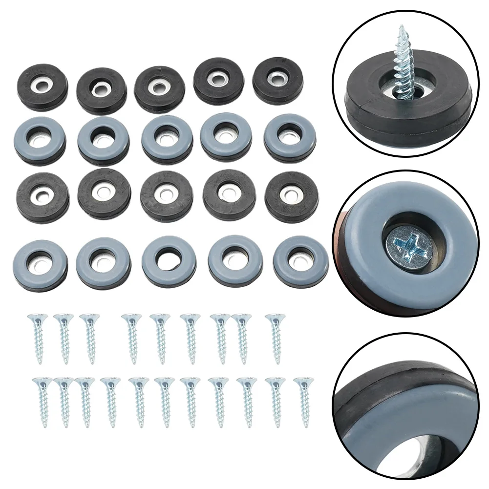 20 szt. Meble ślizgacze ze śrubami PTFE do sofy rozkładanej stół kanapa krzesła do jadalni Heavy Duty meble stopy suwaki