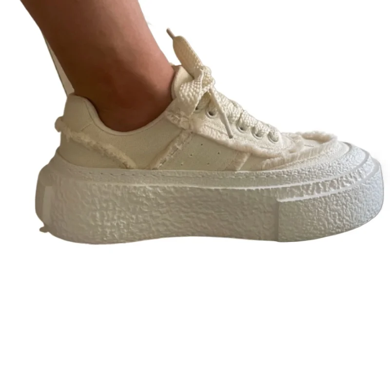 

High-end Design Thick-soled Canvas Shoes for Men Breathable Chunky Sneakers Low-top Men Sport Casual Skateboard Shoes