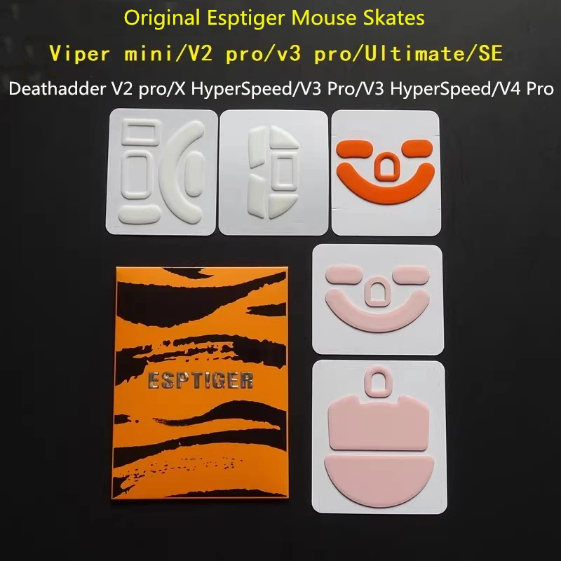 Original Esptiger ICE V2 Arc 1 2 Mouse Skates Feet For Razer Viper Ultimate Mini Deathadder V2 X V3 Hyperspeed V4 Pro PTFE Glide
