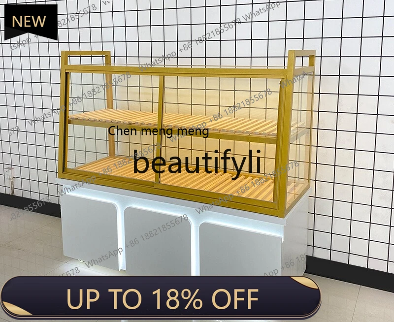 

Z189 Bread, display, Nakajima side cabinet bakery shelf model display rack, sliding door in front of the booth