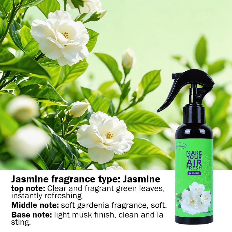1pcs Jasmine Premium Car Air Freshener, 150ml Fragrance Spray for Cars, Homes, Clothes and Bathrooms, Long-Lasting Pleasant Scent, Romantic Atmosphere, Ideal for Wardrobes, Pet Rooms, Lockers, Shoe Cabinets, Offices, Hotels, Gifts, Weddings/Travel