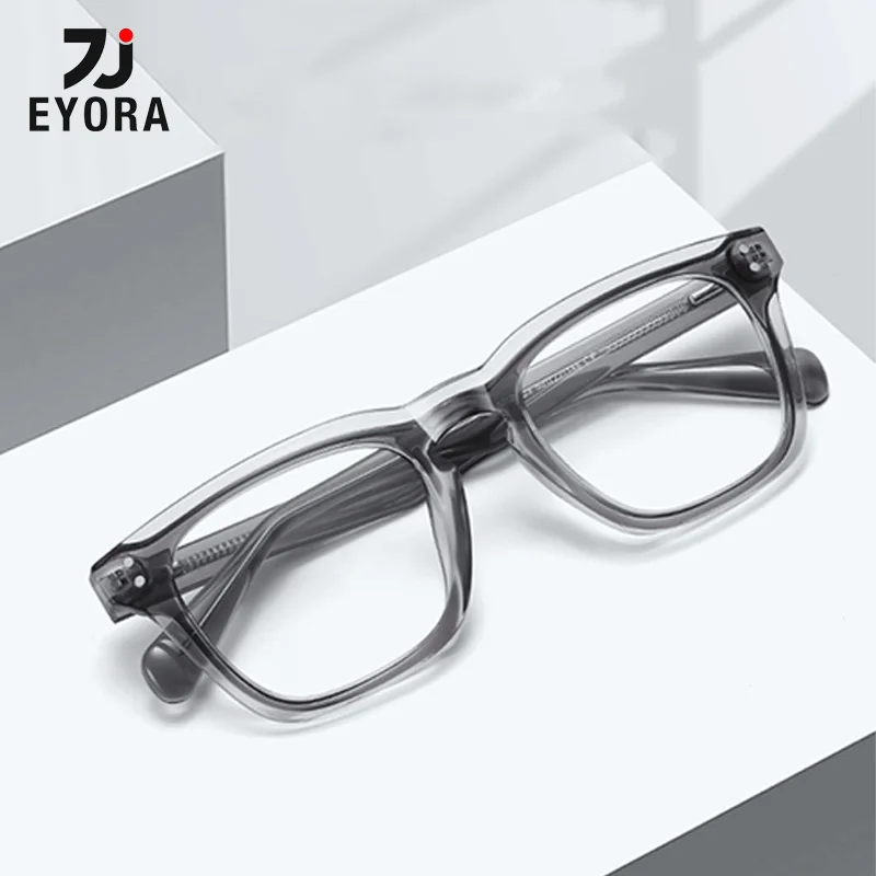 

EYORA Fashion Square Reading Glasses Anti Blue Light Photochromic Myopia Glasses Progressive Prescription Optical Eyewear Lens