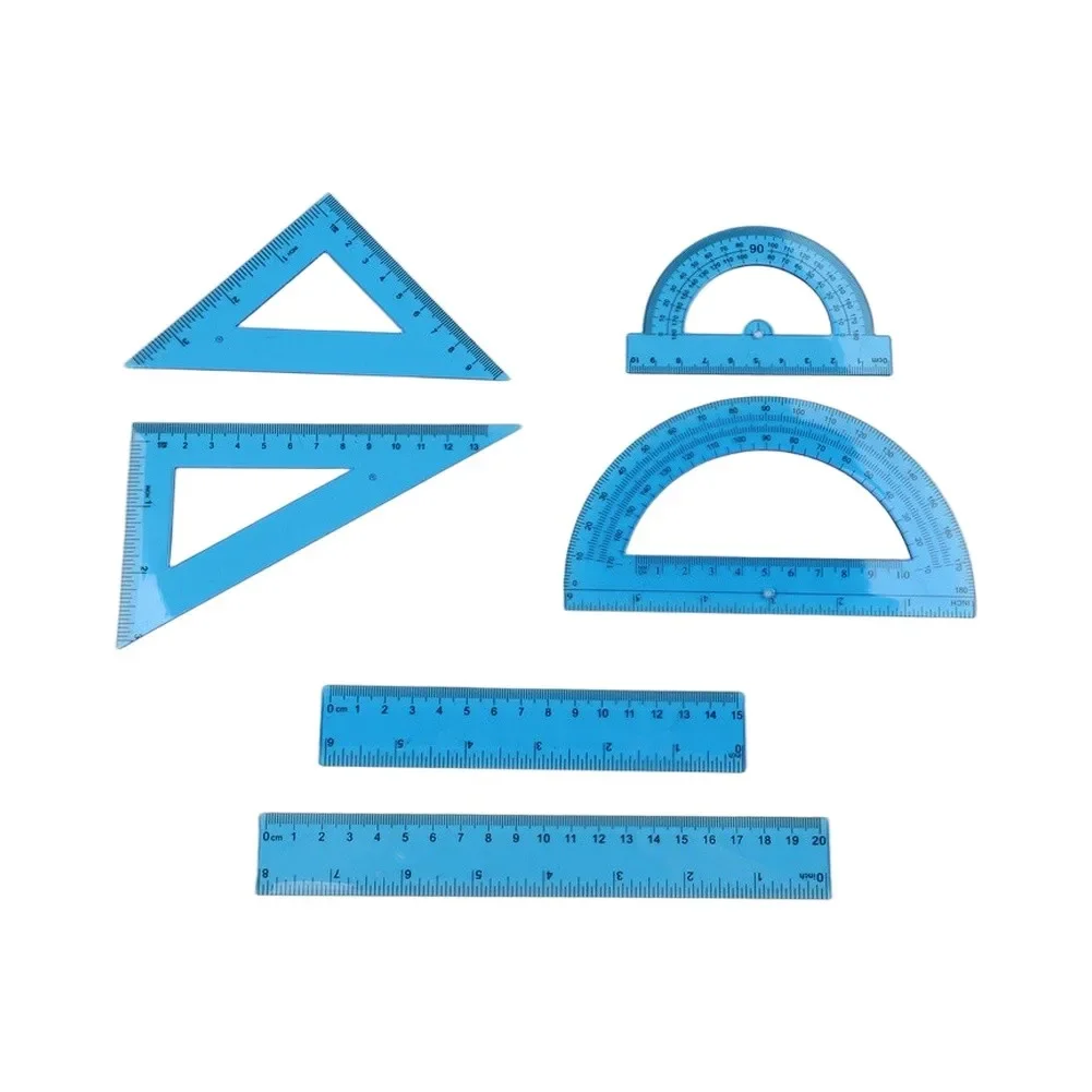 Hollow Design Protractor Set Drawing Tools Geometry Tools Math Tool Set Accurate Measurement Bold Black Markings Clear Plastic