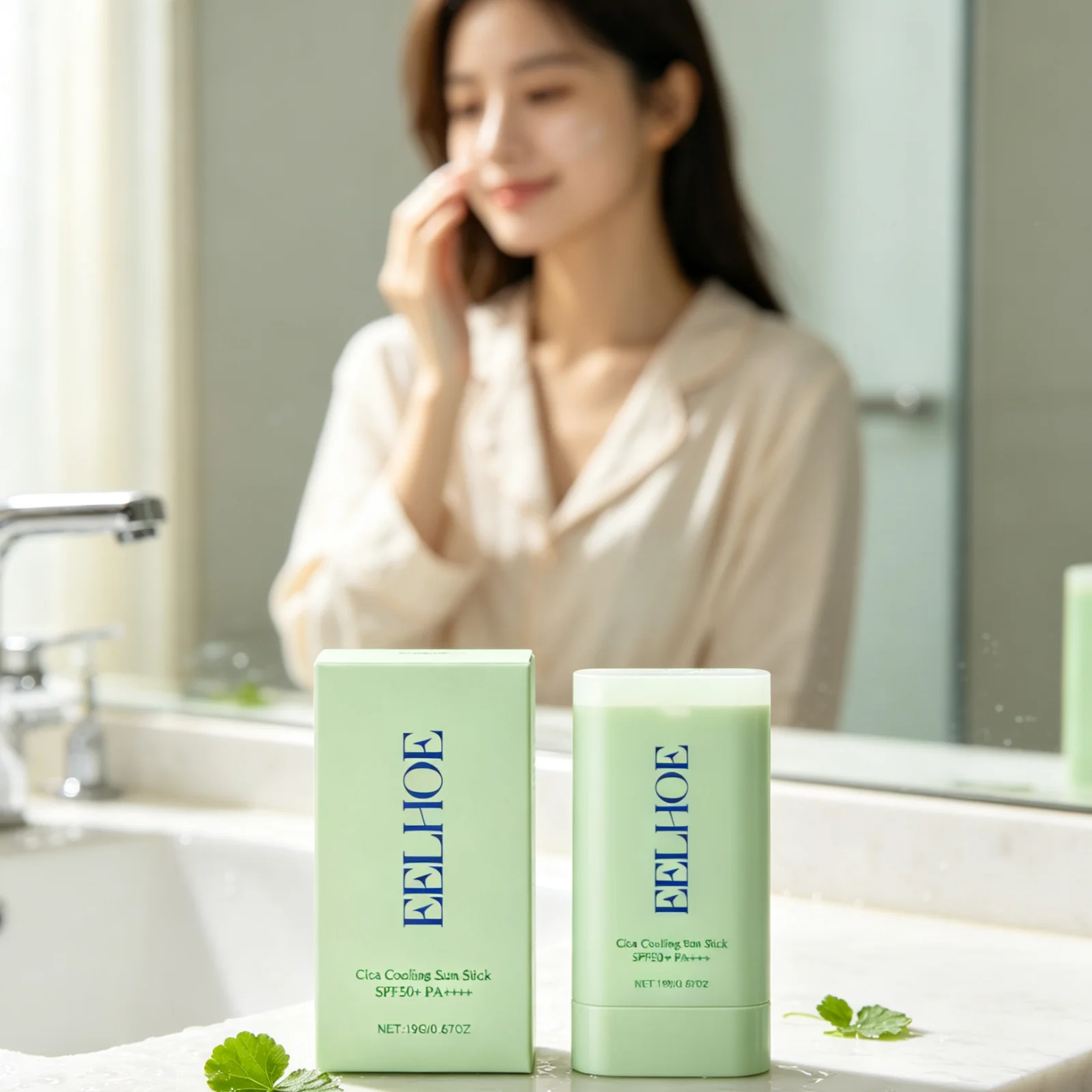 EELHOE Sunscreen Stick UV Protection Soothing Skin Moisturizing Repair Skin Barrier Relieve Sun Redness Cica Cooling Sun Stick