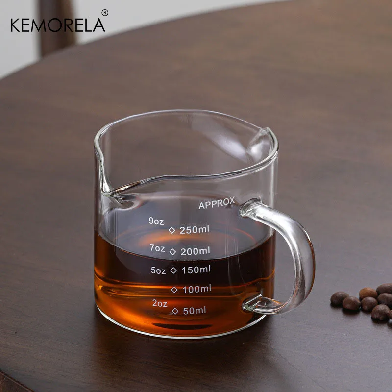75/150ML Glass Measuring Cup With Handle Espresso Milk Cup Kitchen Mug With Scale Accurate Container For Cooking Baking Barista
