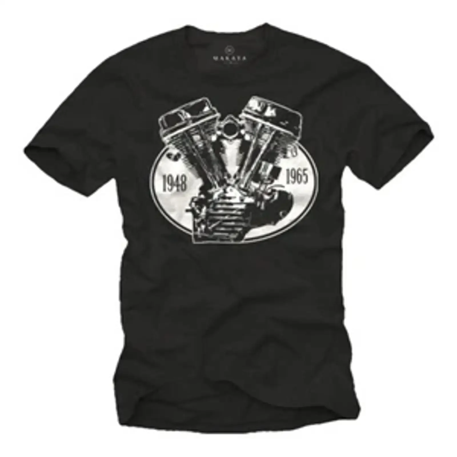 Custom Biker Herren T Shirt mit Panhead Chopper Motor Männer Motorrad vintage Washed streetwear graphic Stylish homme Soft