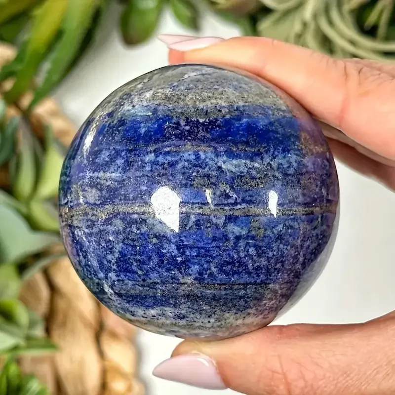 1 Stück/Lapislazuli, handgefertigte Kristallkugel, Edelstein-Handmassagegerät, Kristallkugel für Dekoration, Naturstein, Heilung, Baoding-Kugel