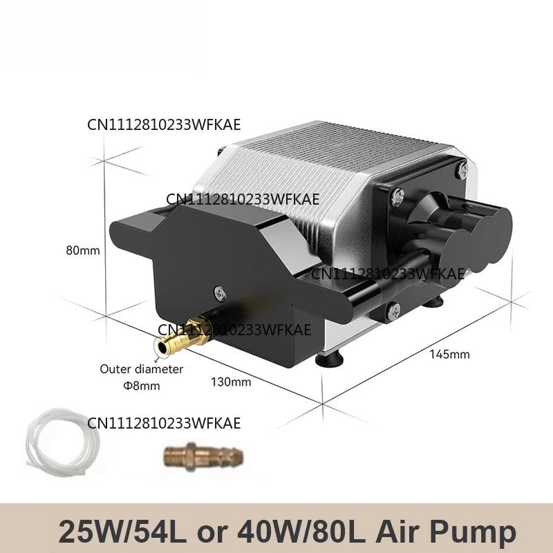 25W 54L/Min Laser Air Assist Pump 25W Electrical Air Compressor for Laser Cutting Engraving Machine Adjustable Speed Low Noise