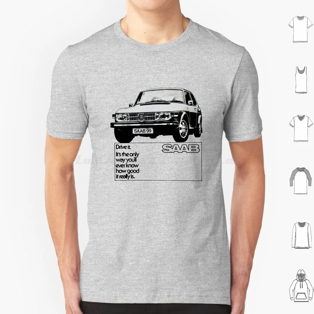 Saab 99 T Shirt Big Size 100% Cotton Saab 99 Saab 900 Swedish Car Cars 1960s 1970s 1980s 60s 70s 80s Saab Turbo Dad Mum Fathers