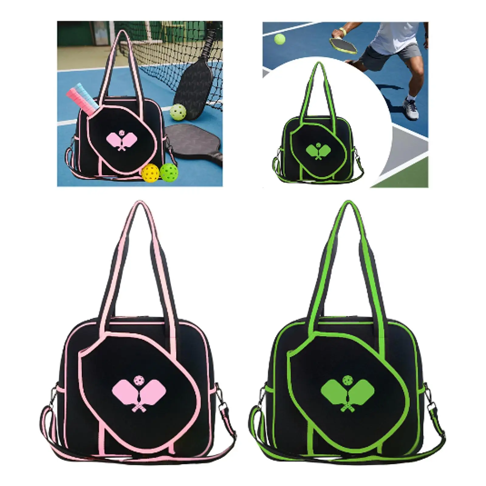 Pickleball Bag Handbag with Removable Adjustable Strap Pickleball Tote Bag