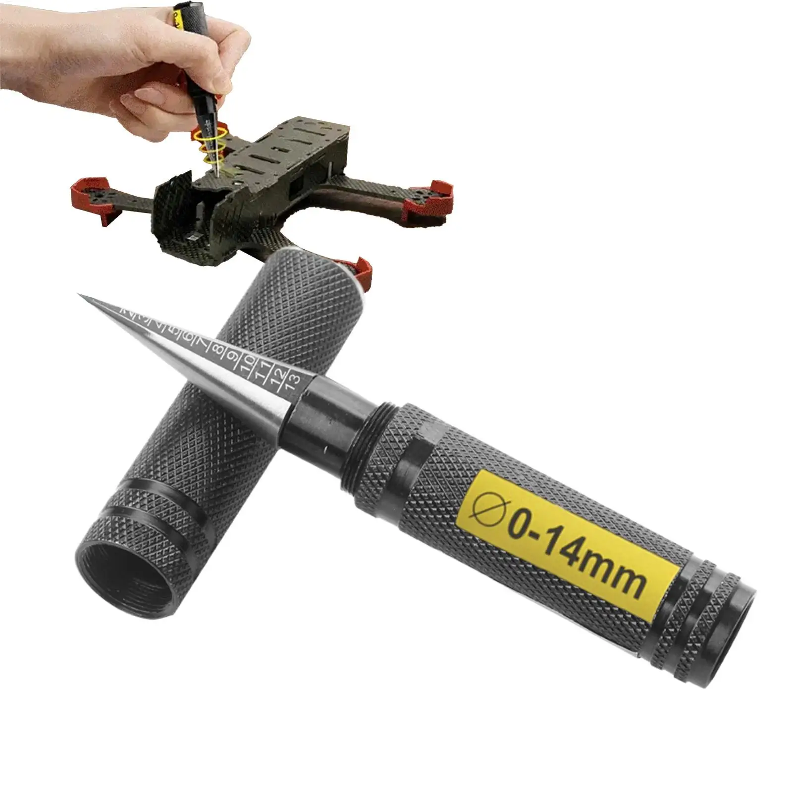 RC Body Reamer Tool 0-14mm Manual Hole Punch Opener for Car Shell & 3D Printed Parts, RC Model Maintenance Modification Tool