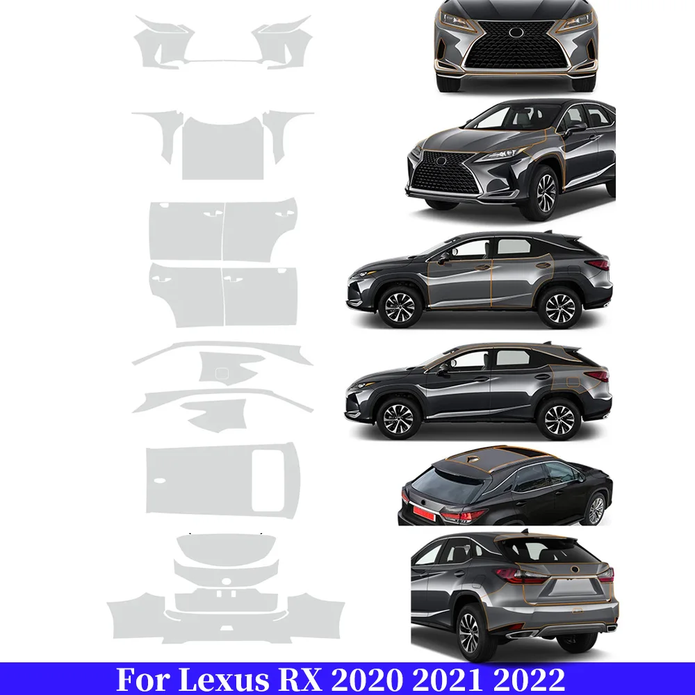 

Для Lexus RX 2020 2021 2022, защитная пленка из ТПУ для краски, предварительно вырезанная пленка для кузова автомобиля, PPF, против царапин, прозрачный бюстгальтер, устойчивый, ремонтный, невидимый