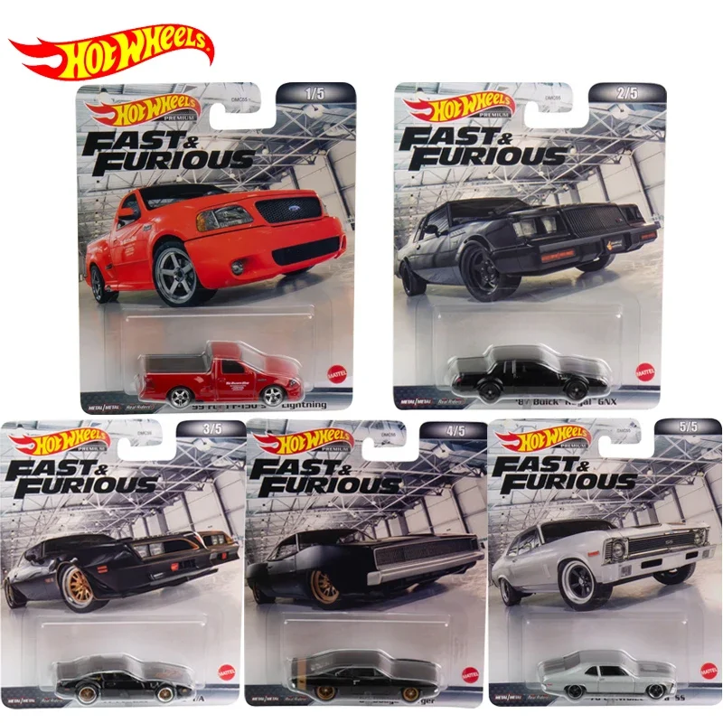 Original Hot Wheels Premium Fast and Furious Speed Vehicle Alloys Models Firebird Car Toys for Boys Diecast 1/64 Collectible Set