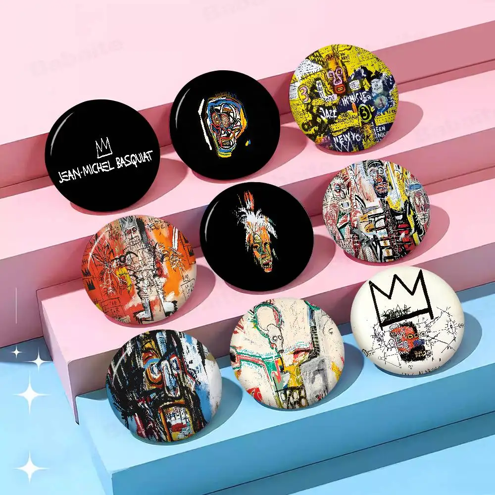 Art J-Jean-M-Michel B-Basquiat Anime Button Pin Handmade Brooch for Clothes Badge Backpack Decoration Jewelry Accessories