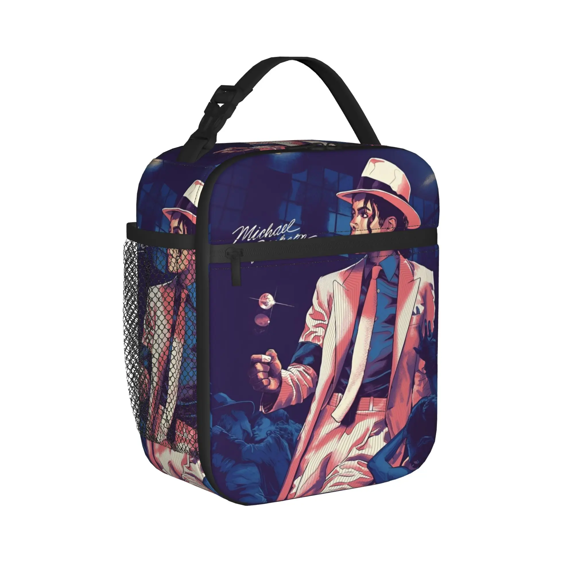 MJ king of pop Rock Disco  Insulated Lunch Bag High Capacity Reusable Cooler Bag Tote Lunch Box Office  Picnic Girl Boy