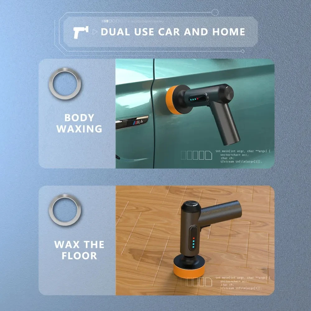 Speed Adjustable Cordless Car Polisher 4000mAh Wireless Polishing Machine 1300rpm For Paint Sealing Glaze Waxing Repair