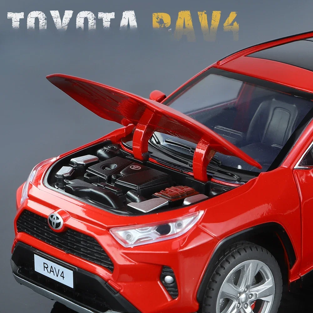 Simulation 1/24 Scale Toyota RAV4 Off Road Car Model Alloy Diecast Toys Vehicles Collective Metal Dasting Vioture Miniature