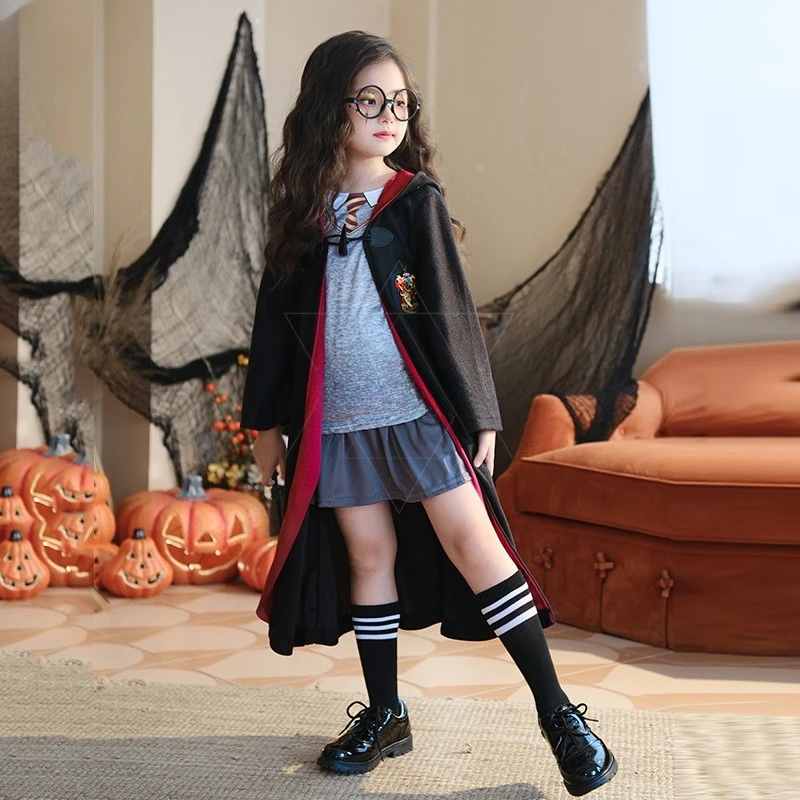ชุดแฟนซีฮาโลวีนสำหรับเด็ก ชุดคลุมเวทมนตร์ ชุดคอสเพลย์ ชุดนักเรียน ชุดแสดงสำหรับเด็กผู้หญิง