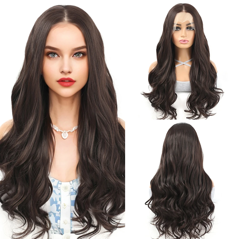 

Body Wave Lace Front Wigs 13x4 HD Lace Front Wigs Body Wave Synthetic Frontal Wigs For Women Black Brown Blonde 26Inch