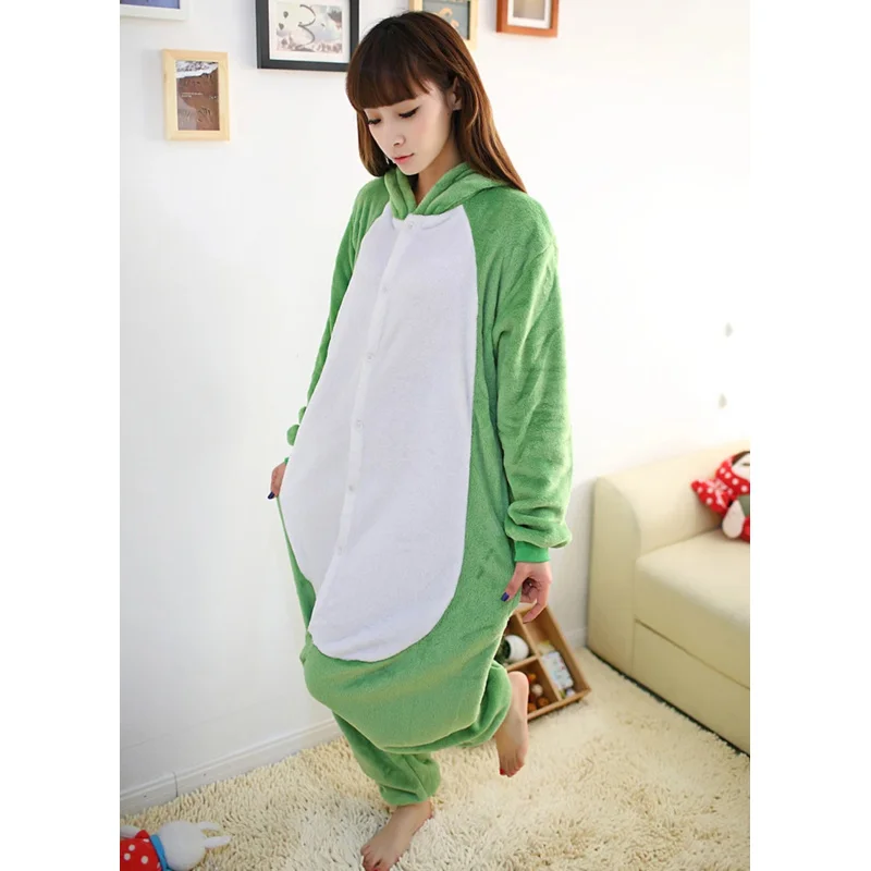 Nuevo 2025 pijamas de rana verde, mono de animales para adultos para mujeres, hombres, pareja, ropa de dormir de invierno, ropa de dormir cálida de lana Coral, franela Pi ❤ ❤ dd