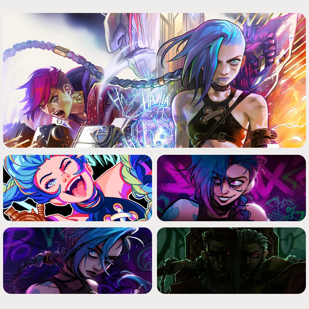 

L-league Of Legends Anime Jinx Mousepad Mouse Mat Desk Mat With Pad Gaming Accessories Prime Gaming XXL Keyboard Pad Padding Ma