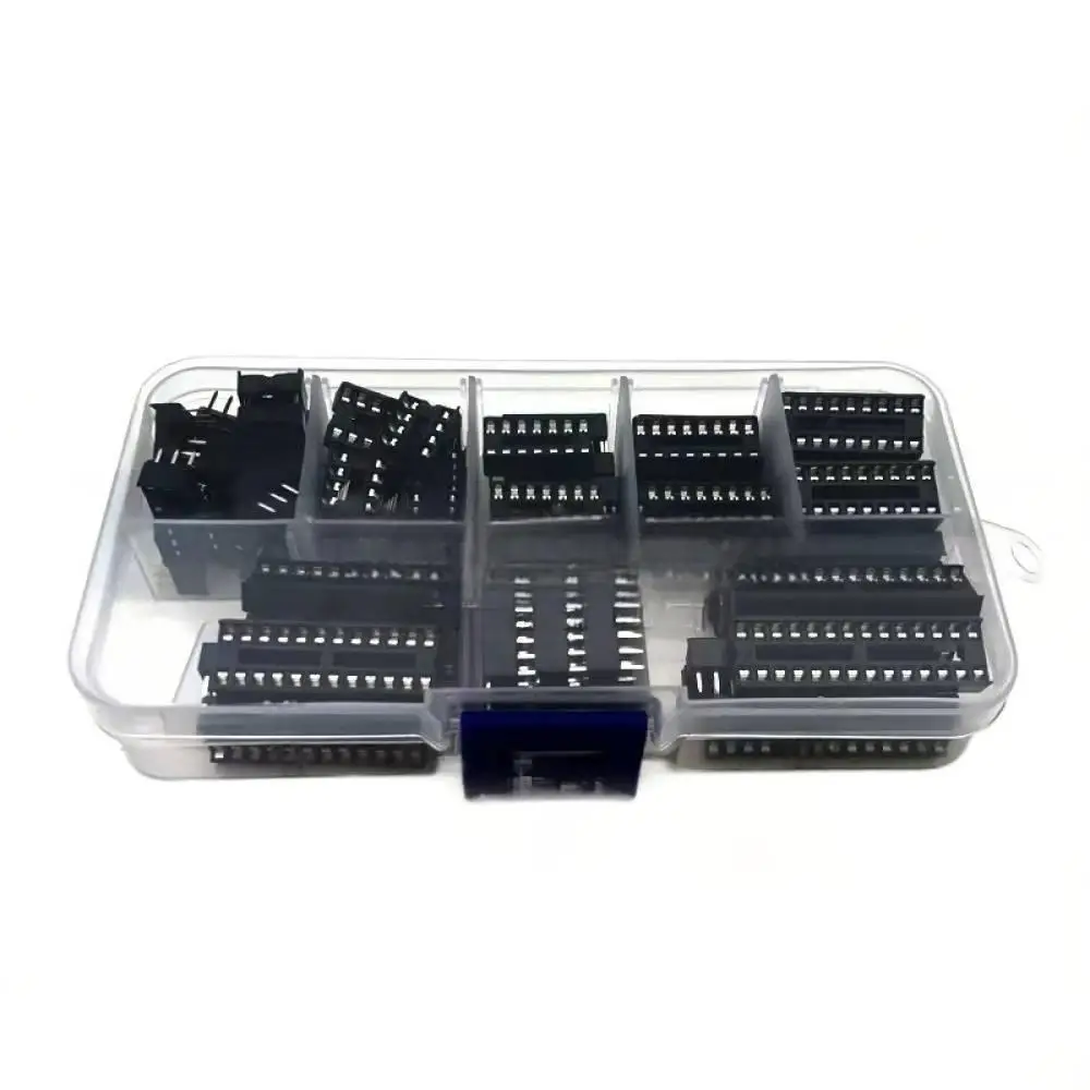 

66PCS/Box DIP IC Sockets Adaptor Solder Type Socket Kit 6DIP 8DIP 14DIP 16DIP 18DIP 20DIP 24DIP 28DIP Pitch 2.54mm IC Connector