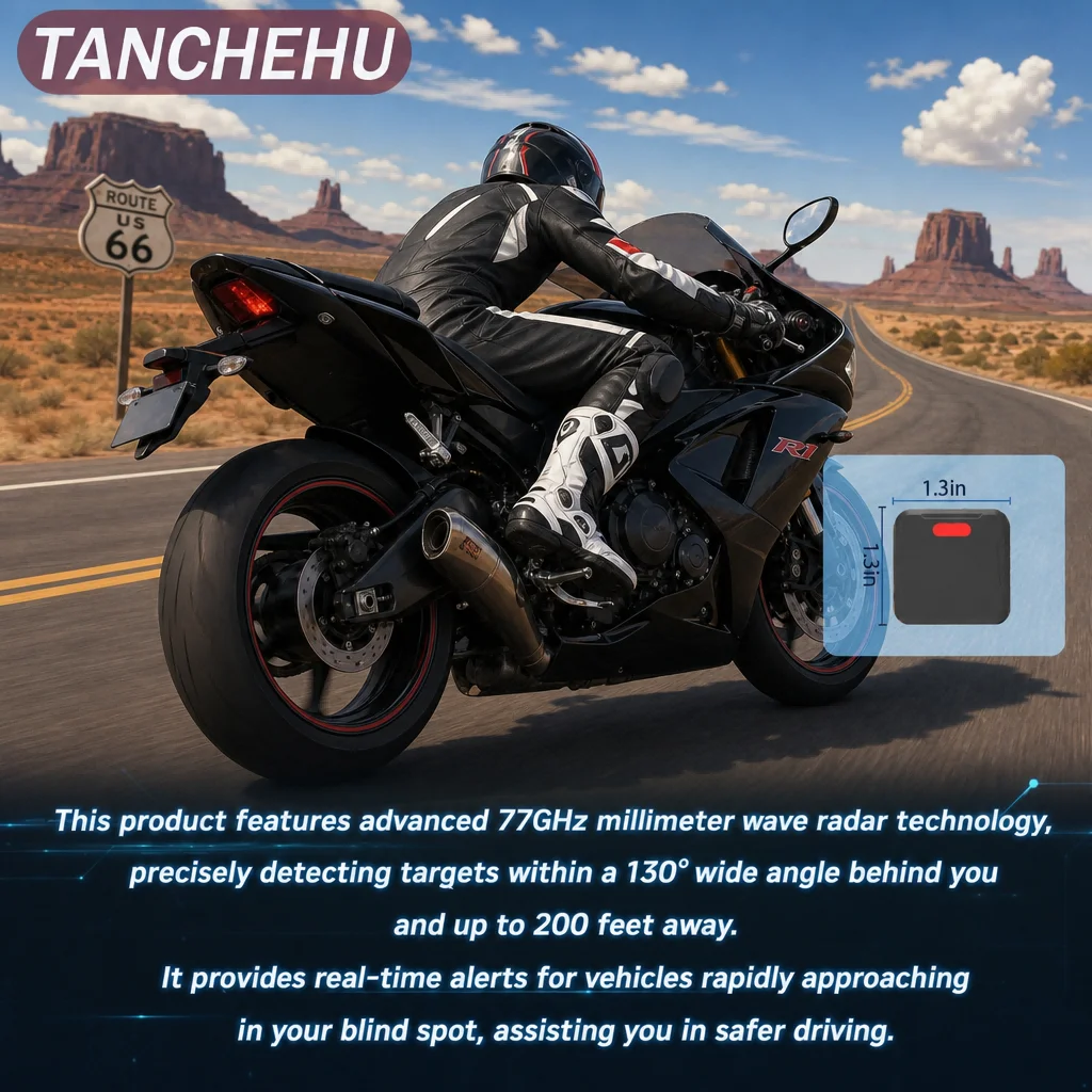 Safety kit for long-distance motorcycle travel Motorcycle blind spot monitoring system Motorcycle lane change assist