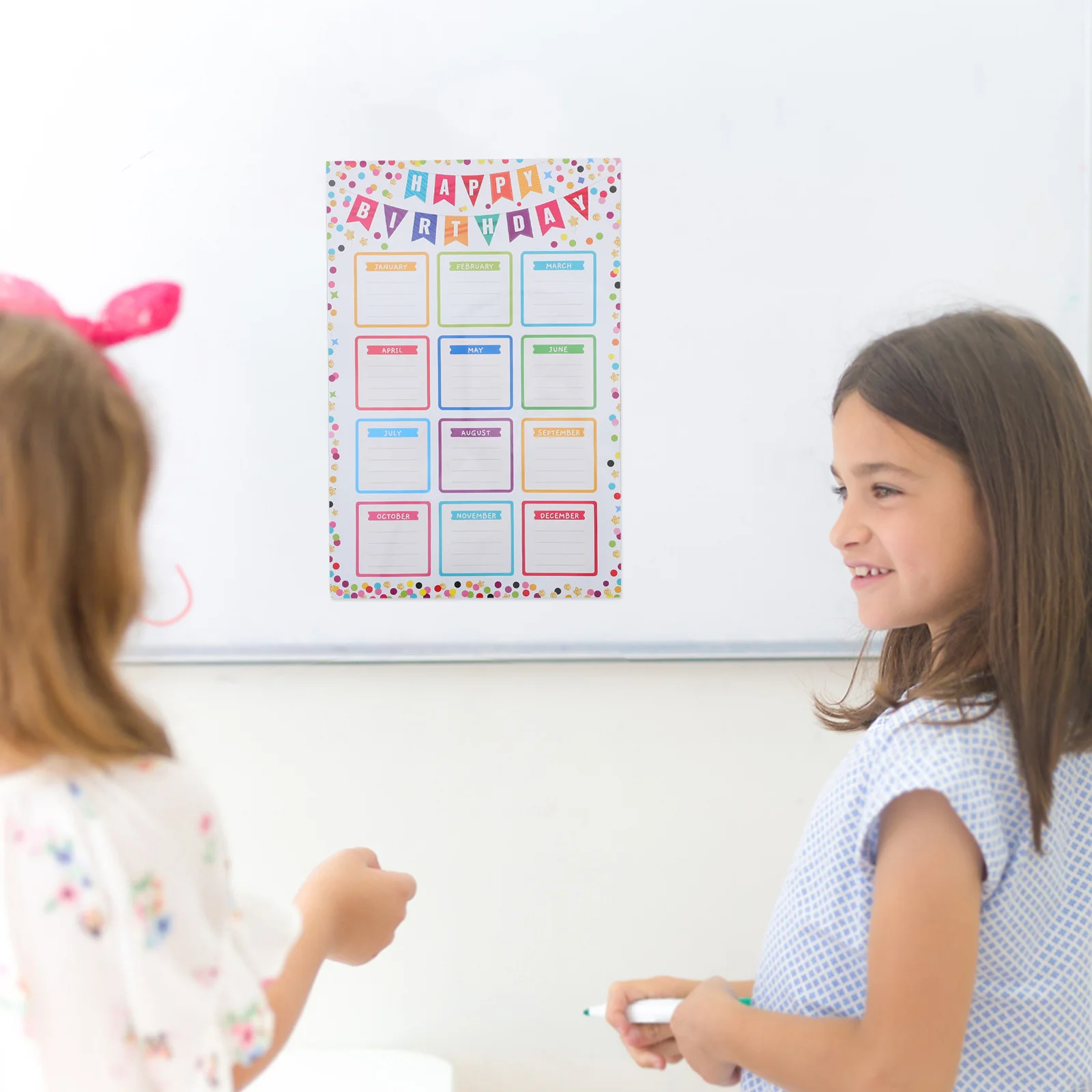 4 قطعة ملصق مخطط عيد الميلاد الفصول الدراسية الملونة القابلة للكتابة عيد ميلاد التقويم لوحة الإعلانات عرض اللوازم التعليمية #1
