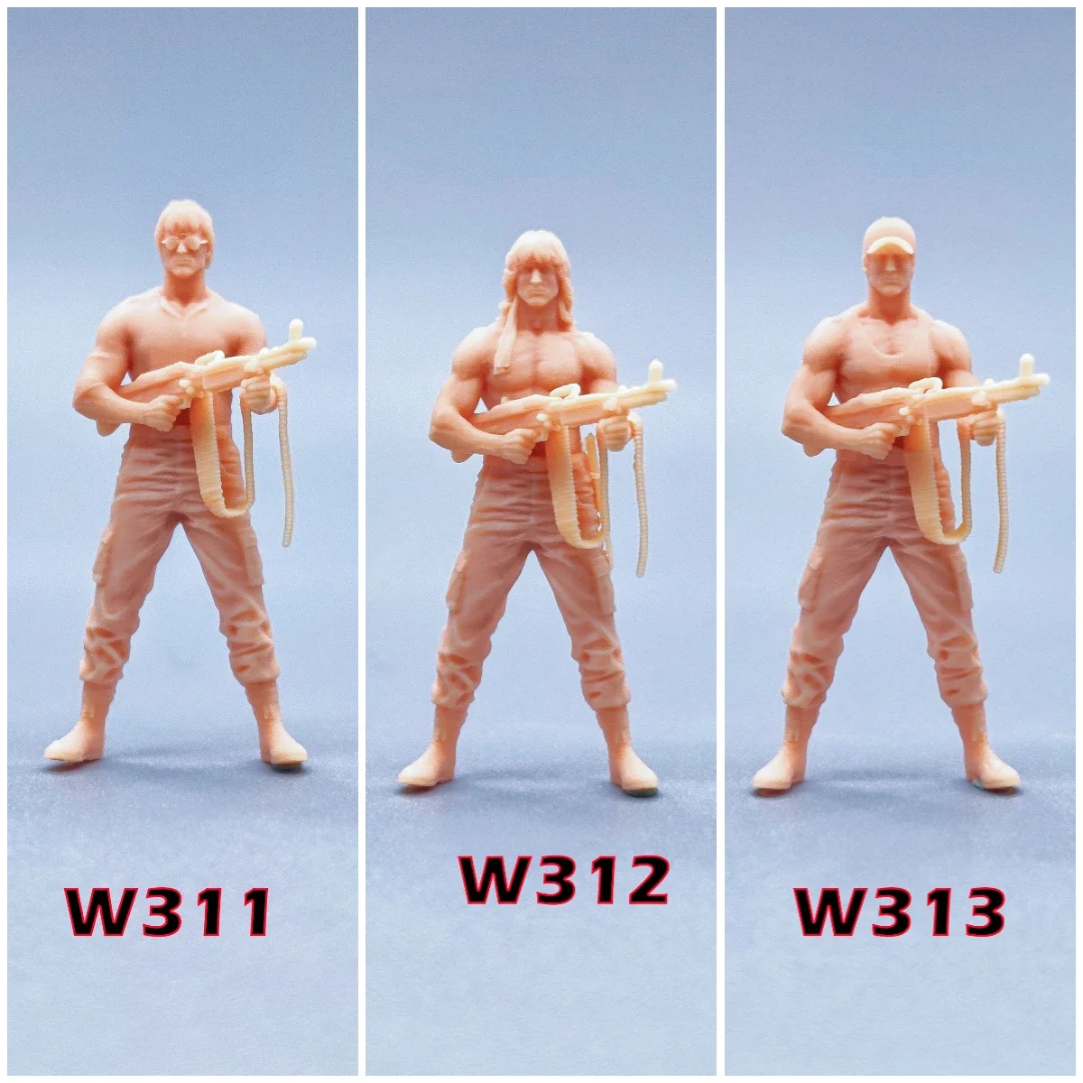 1/64 Figuren Maßstab Modell Harz Stallone in mehreren Formen Ungefärbte Miniaturen Diorama handbemalt W311 W313