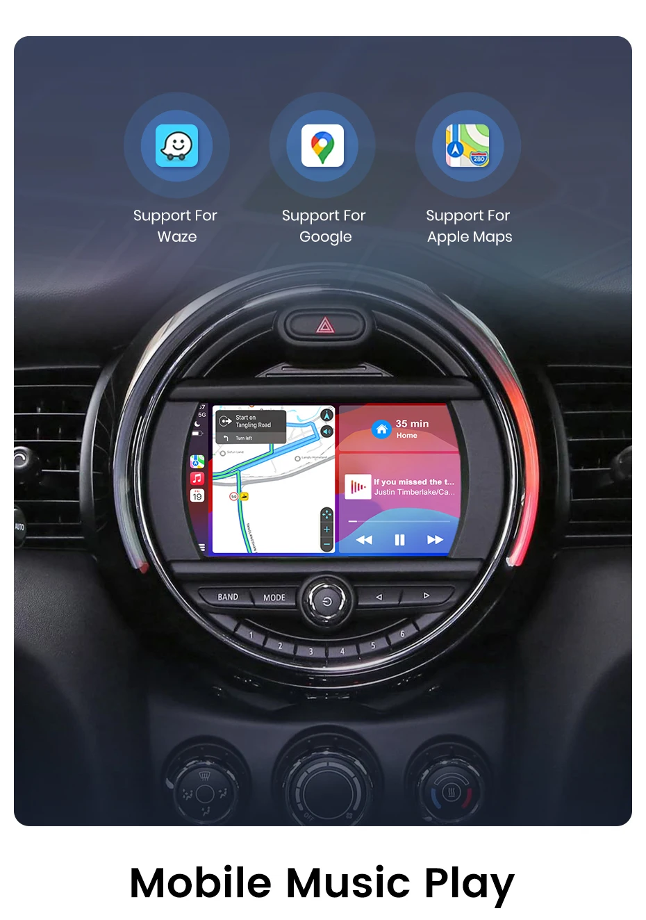 Junsun Wireless CarPlay Android Auto für BMW Mini R55 R56 R57 R58 R59 R60 R61 F54 F55 F56 F57 Cooper Airplay Mirror Link Modul – Detail 6