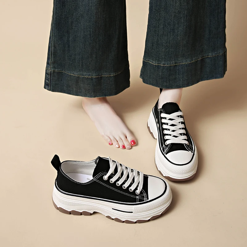 Korean Style Women Vulcanized Shoes Breathable Upper, Simple Casual Soft All-Match Daily Street Walking Footwear