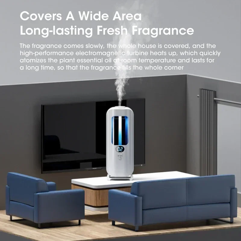 Smart Mini USB Essential Oil Diffuser 5-Speed Adjustable Air Freshener for Home Bathroom Aromatherapy