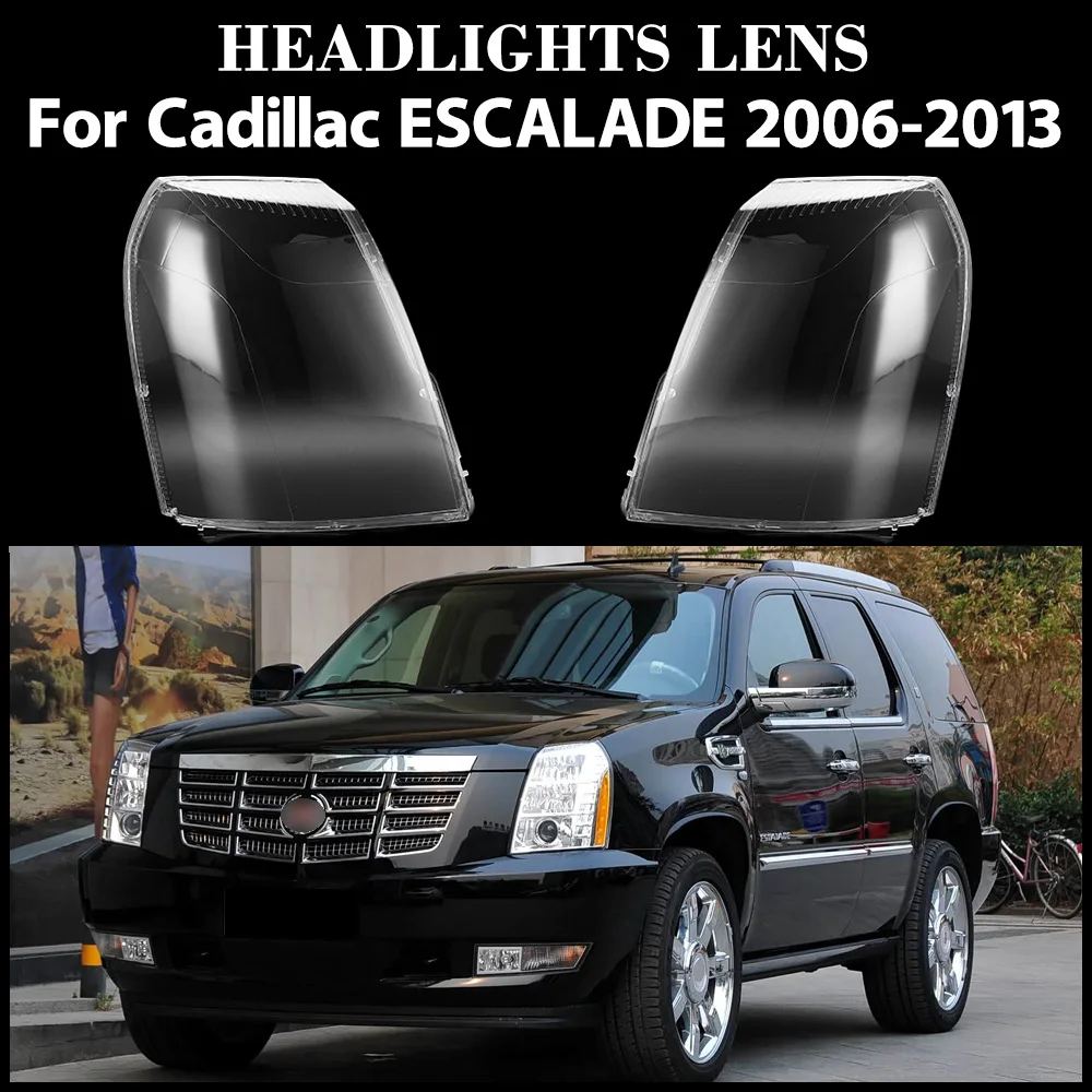 For Cadillac ESCALADE 2006-2013 Front Headlamp Lamp Shell Transparent Headlight Cover Lens Plexiglass Replace Original Lampshade