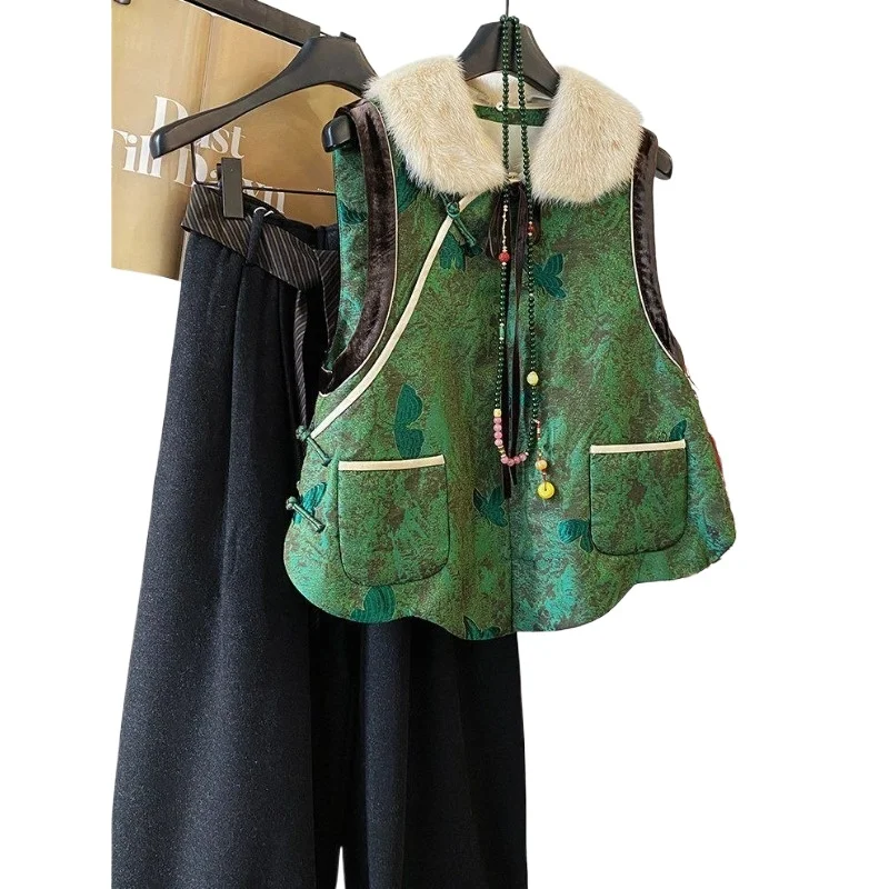 

2026 Winter New Chinese Style Light Luxury Commuter Literary and Fresh Advanced Sense Foreign Style Versatile Sleeveless Vest