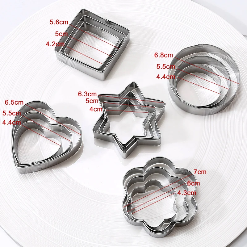 FAIS DU Stainless Steel Biscuit Cutters Geometric Forms for Cookies Set Round Shape Cookie Cutter Pastry Fondant Baking Mold