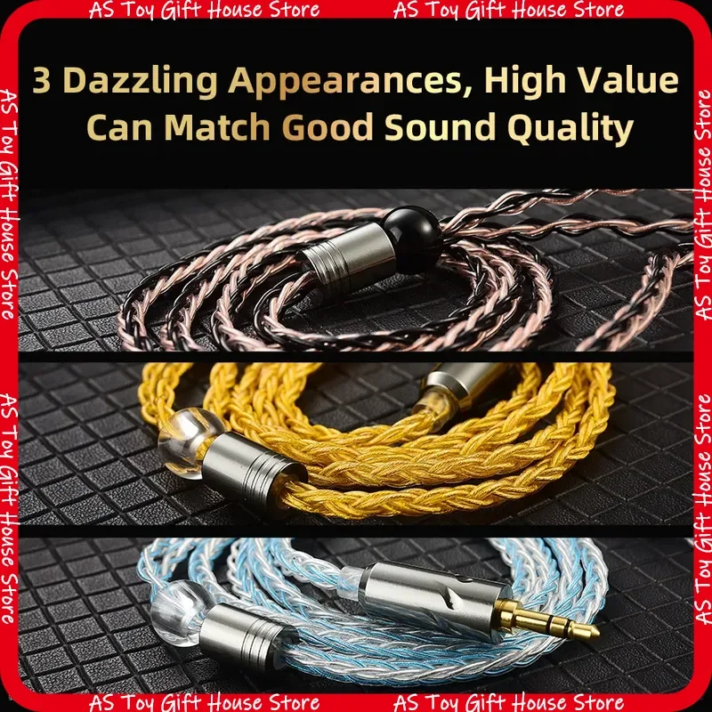 Qkz Headphone Upgrade Cable T1 200 Core Eight Strands Weaving Silver Plated 1 2M 3 5Mm 0 75Mm 2 Pin High End Hifi Audiophile view 6