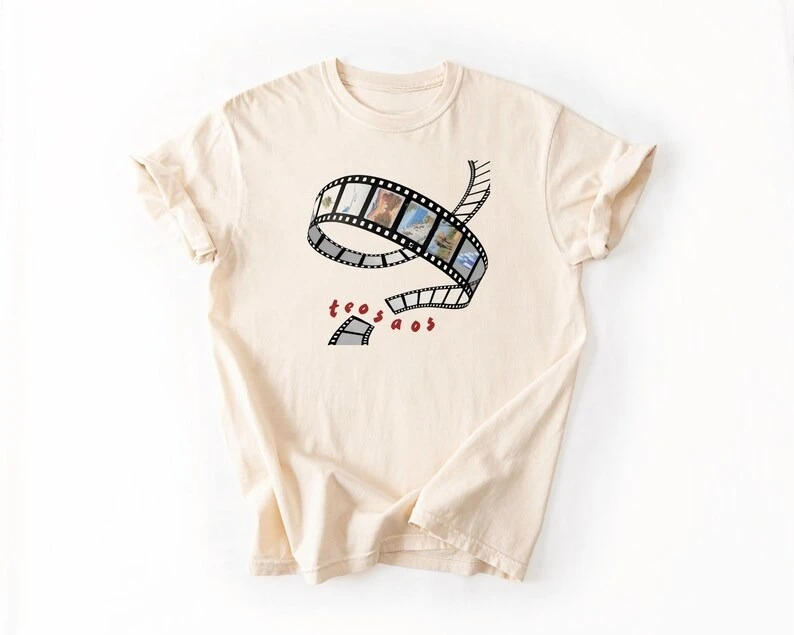 Film photo strip T-shirt retro movie photography T-shirt loose casual  Unisex streetwear shirt vintage clothes y2k clothes