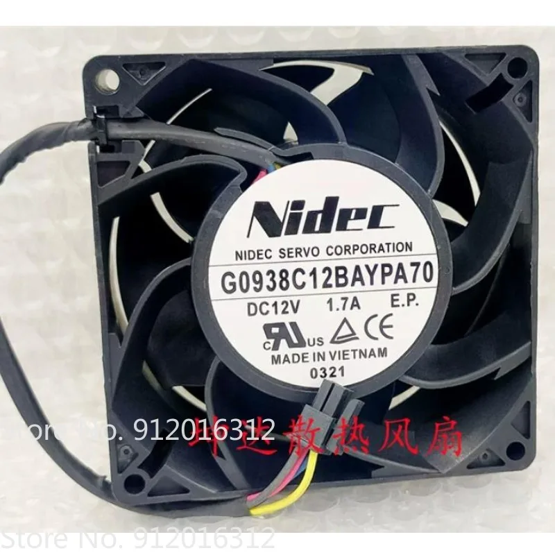 

Вентилятор охлаждения сервера Nidec G0938C12BAYPA70 DC12V 1.7A, 9 см, 90X90X38 мм