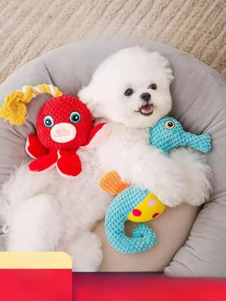 

Dog Toy Plush Bite-resistant Grinding Sound Puppy Small Large Dog Pet Supplies Undulator