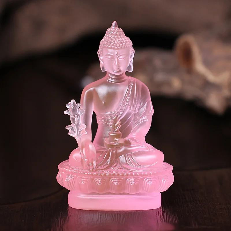 Wholesale Buddhist supplies--7 color -home Temple Buddhism ART the Medicine Guru Buddha Crystal resin Decorative Buddha statue view 3