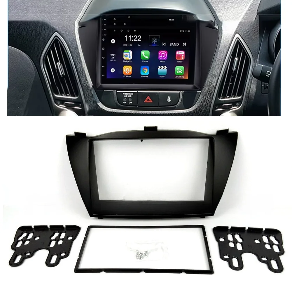 

Fascia Panel Kit 2DIN for For HYUNDAI ix35 Tucson 2010 2011 2012 2013 2014 2015 ABS Plastic Navigation Frame Trim