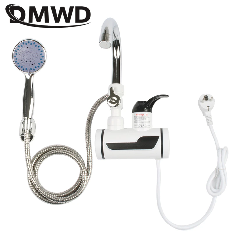 DMWD Elettrica Istantanea di Acqua Calda del Rubinetto In Acciaio Inox Senza Serbatoio di acqua calda con Visualizzazione della Temperatura LED Rubinetto Per La Cucina doccia