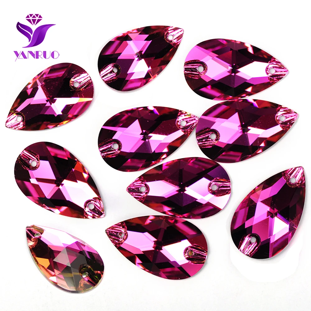 YANRUO 3230 Drop AAAAA Qualität Nähkristalle Flache Rückseite Strasssteine zum Aufnähen Glassteine für Kleider, Kleidung, Schmuck – Detail 18