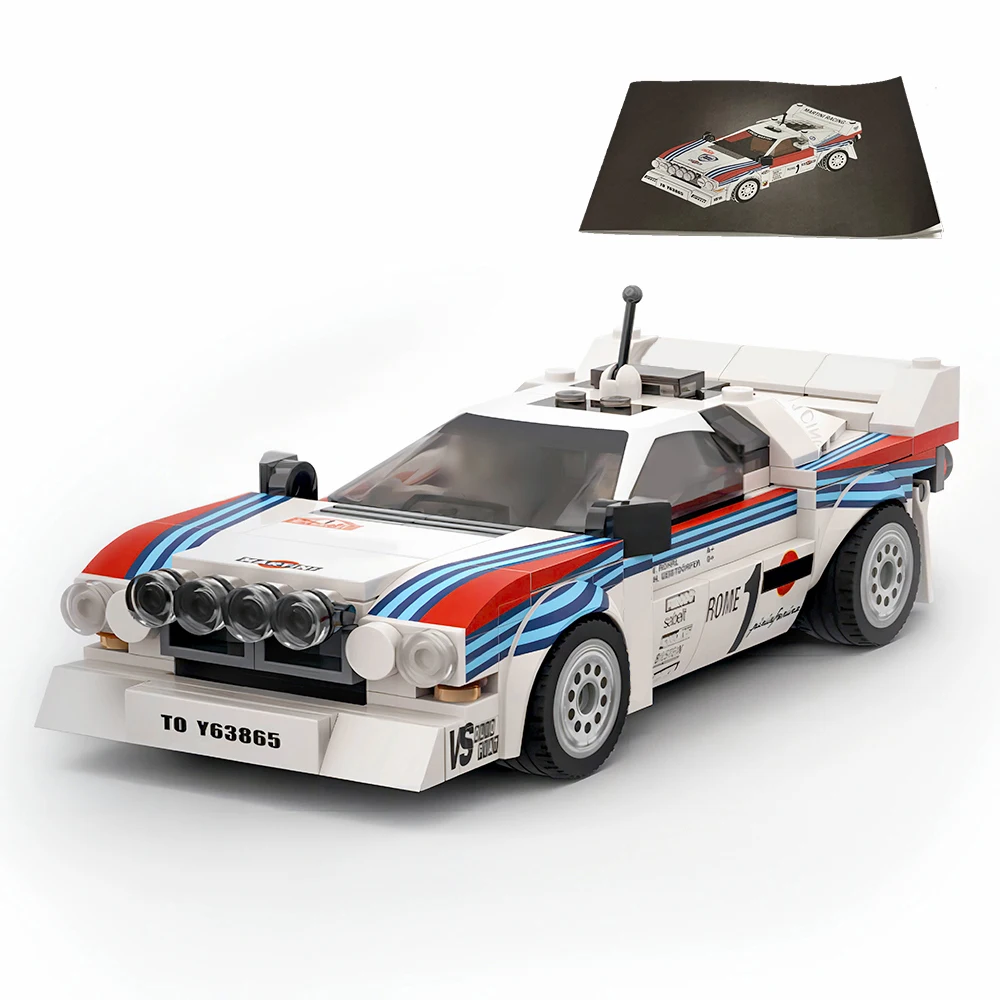 

Paper blueprint MOC-130287 Lancia Rally 037 Martini 1983 Monte Carlo Building Block DIY Toy for Kids and Boys - Birthday Gift