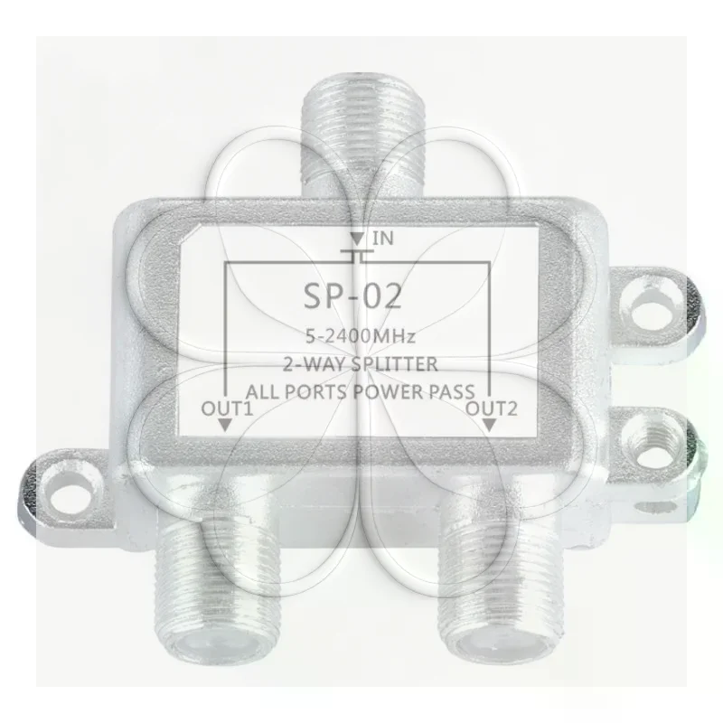 2 Way RG6 Compatible Coaxial Cable Splitter 5-2400MHz Supports Digital Analog Signal for TV Satellite Antenna