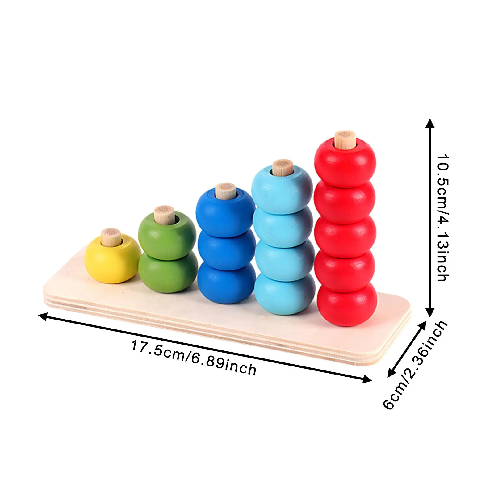 Drewniane zabawki edukacyjne do sortowania kolorów, kółka tęczowe, zabawka sensoryczna dla